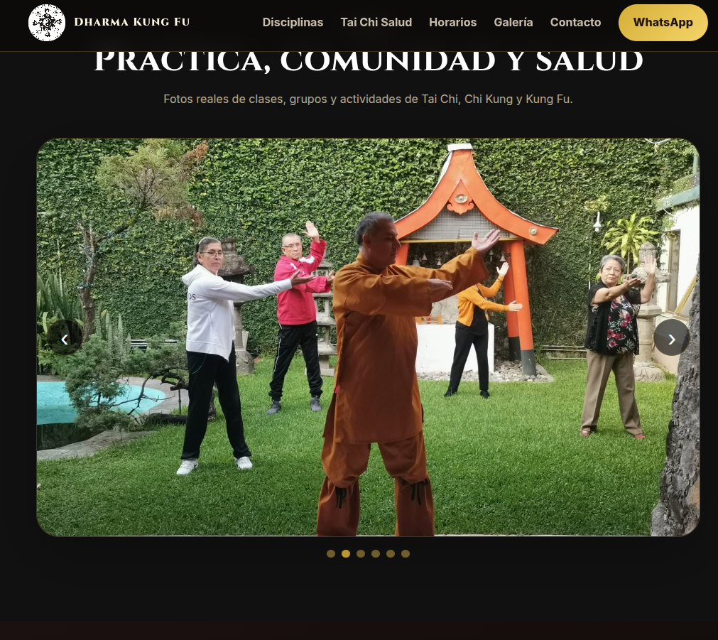 Demo de sitio para academia de artes marciales
