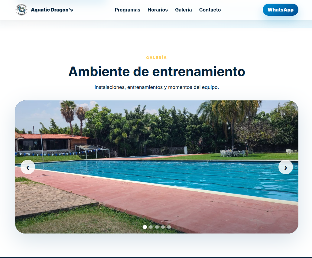 Demo de sitio para escuela de natación